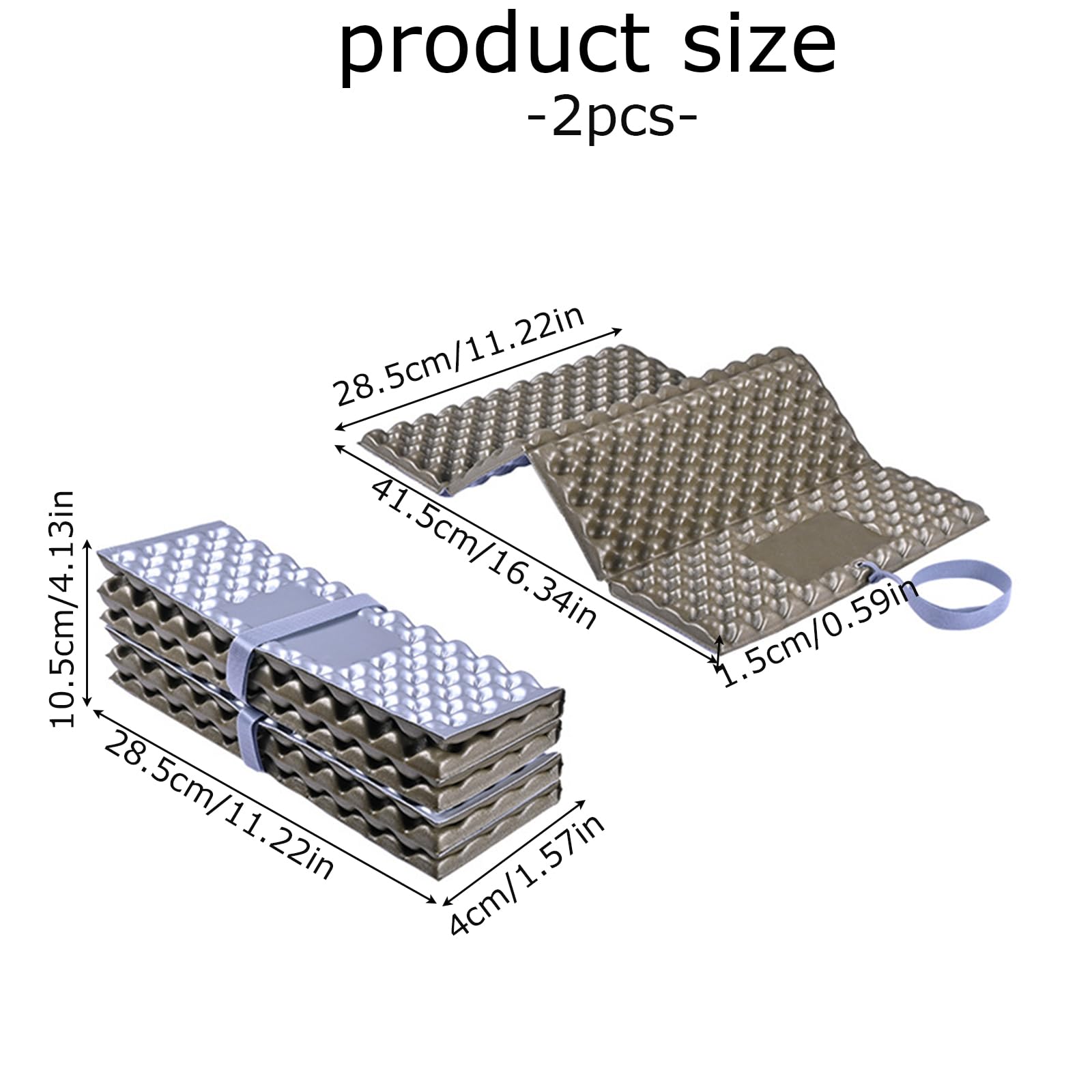 2 Pieces Folding Foam Mat,Ultralight Hiking Sit Mat,Foam Camping Pad With Egg Nest,IXPE Outdoor Foam Cushion,Durable Stay Warm Waterproof MoistureProof Sitting Pad for Picnic Climbing (Gray) - Image 2