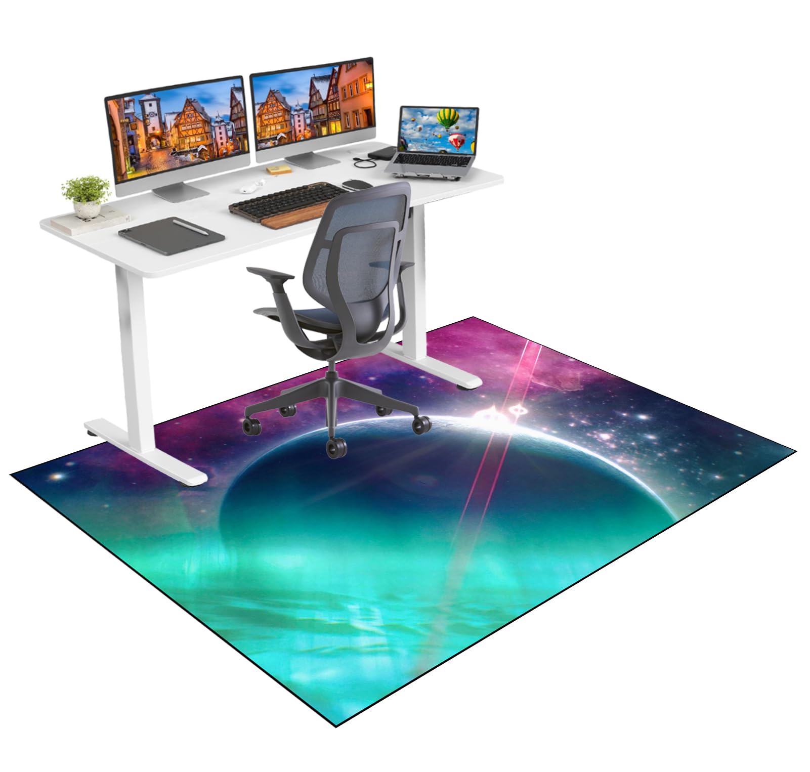 Office Chair Mats for Carpet Floor Gaming Desk Chair Mat for Rolling Chair Carpet Protector Chair Mat Hard Floor Protector Mat for Office Chair Large Computer Floor Mat for Gaming Chair 130 x 160 cm