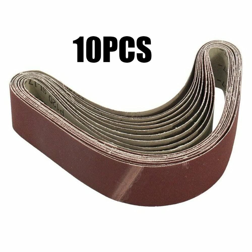 Banda de lijado, banda pulido papel lija, 10 piezas abrasiva 50 x 686 mm for lijadora madera y metal, bandas grano 40-1000, accesorios