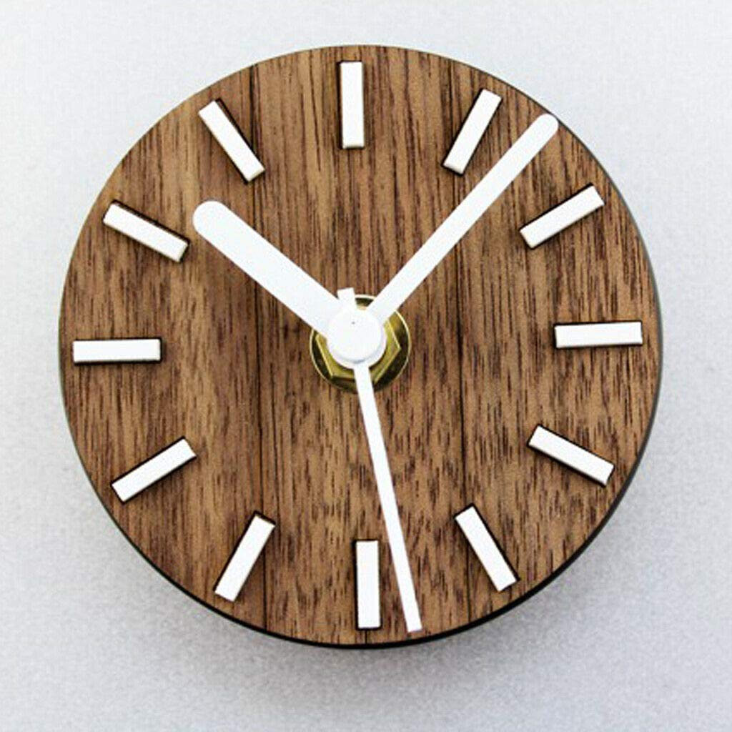 Home Decor Suction Cup Shower Wall Clock Fridge Clock Quartz 12H Display 80mm Brown