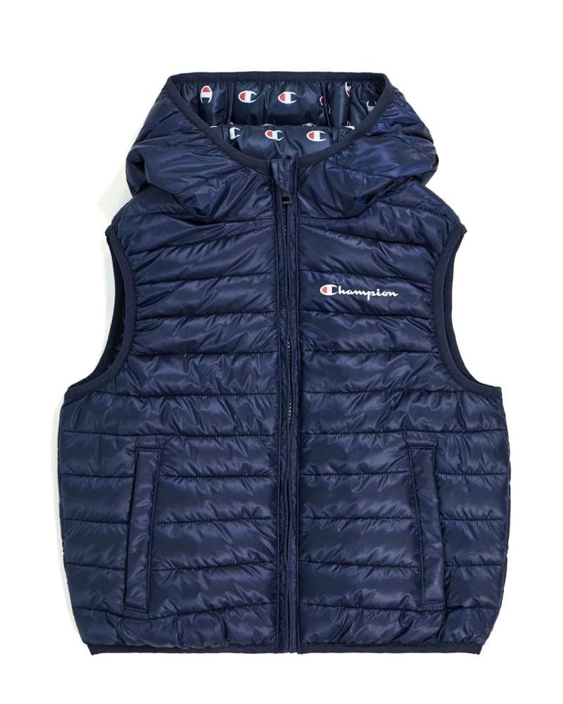 Champion Legacy Outdoor K - Light Wr Allover Contrast Logo Hooded S/L Gilet Unisex - Bambini e ragazzi (Pacco da 1)