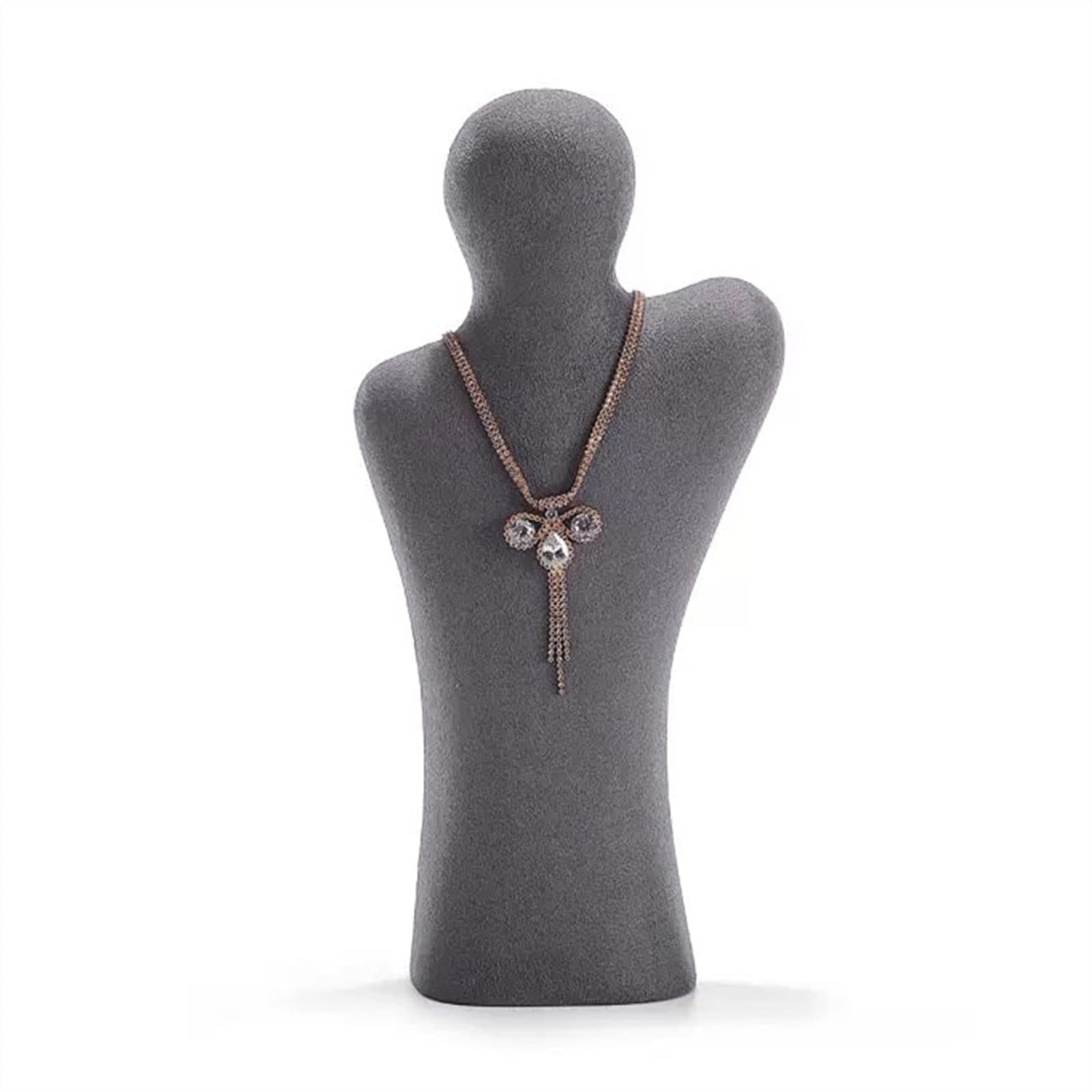 SBZIOJHDR jewellery stand, Necklace Mannequin Velvet 3-Dimensional Jewelry Bust Stand Pendant Chain Holder(24cm)