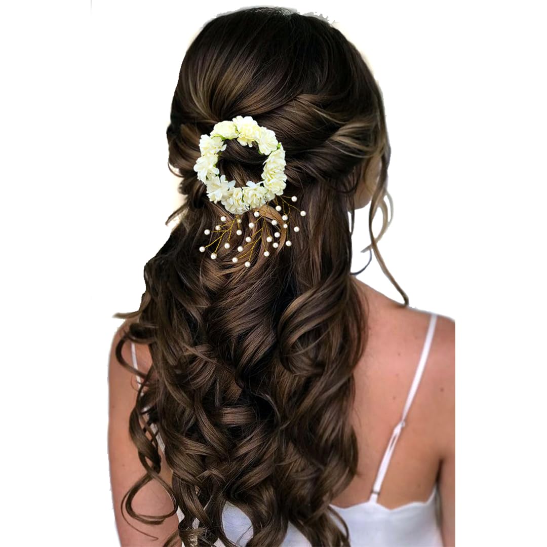 Ansh Women/Girls Artificial Glossy Flower Design with Stone Rounded Hairpin/Clip/Judabun, Bridal Hair Accessories | Multicolor - 2137, Pack of 1 (B0CG262XJX) Amazon Price History, Amazon Price Tracker