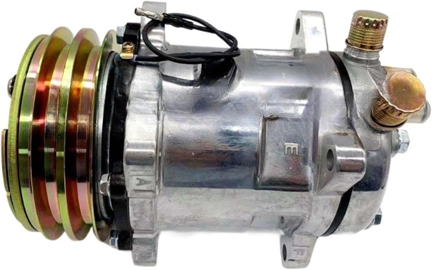 LINGYUE Compatible For Sanden 508 SD508 AC Compressor Compatible For sanden 5h14 Tractor Excavator Heavy Duty Truck 12V / 24V 2 Groove V Blet Pulley Clutch(R12 12V)