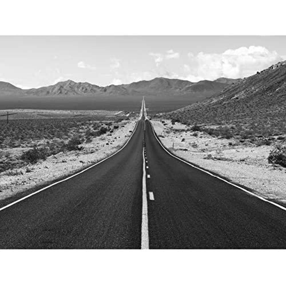 Artery8 Long Straight Road Mountain Landscape Unframed Wall Art Print Poster Home Decor Premium