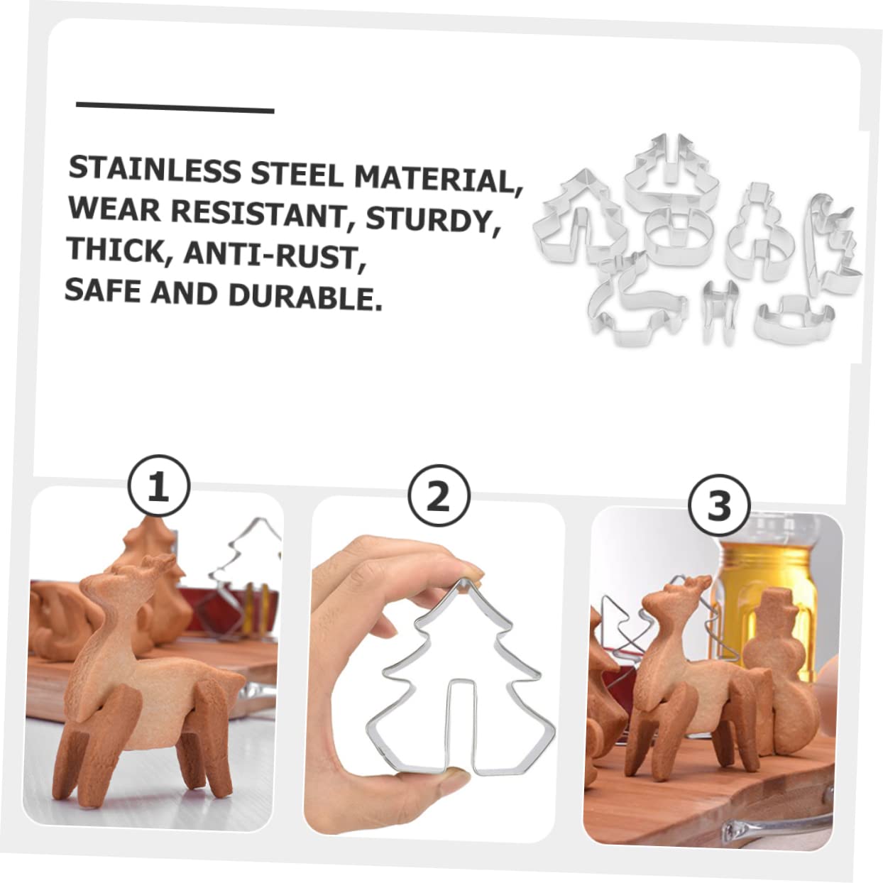 PRETYZOOM 40 Stk Ausstechformen Weihnachtsmann backen Fruchtschneider Elchkeks weihnachts plätzchenformen keksform ostern Gebäck entzückender Keksausstecher Keksform aus Edelstahl Silver