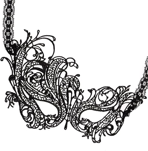 Miniatura 7 de Máscara de ojos de encaje negro para mujer, 6 juegos de máscaras sensuales, máscara de ojos de encaje veneciano, decoración de fiesta de baile,