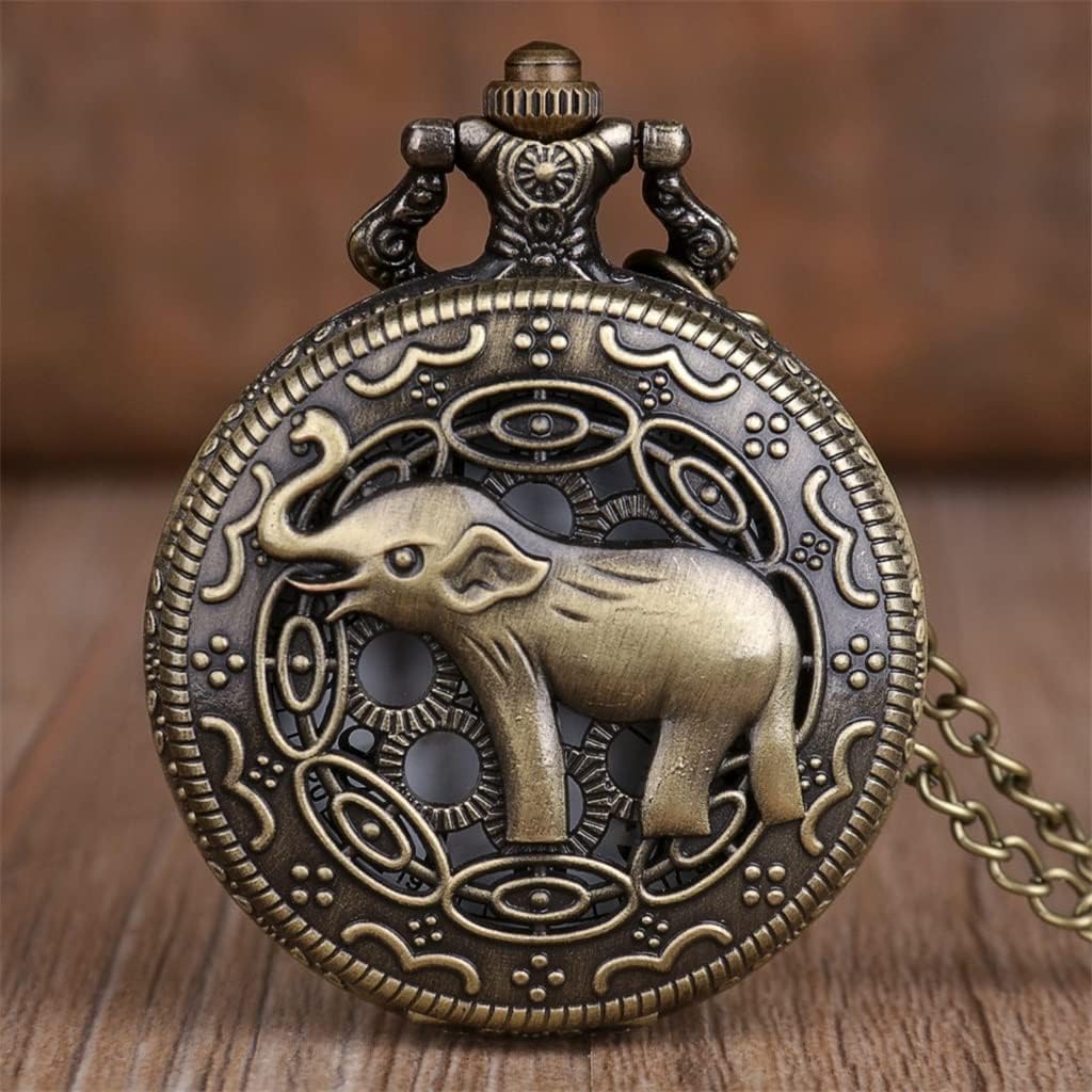 SJYDQ Pocket Watch Chain Vintage Hollow Animal Quartz Pocket Watch Necklace Pendant Men's Gift : Clothing, Shoes & Jewelry