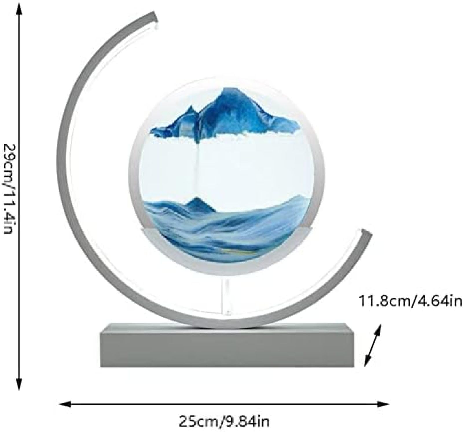 Piaski Czasu Lampa 3D Sand Art Płynny Ruch, Sztuka Kinetyczna Ruchome Piaski Malowanie Światłem LED 3D Deep Sea Sandscape In Motion Display Płynąca Ramka Z Piasku Dla Nauczycieli Dzieci Home Offic