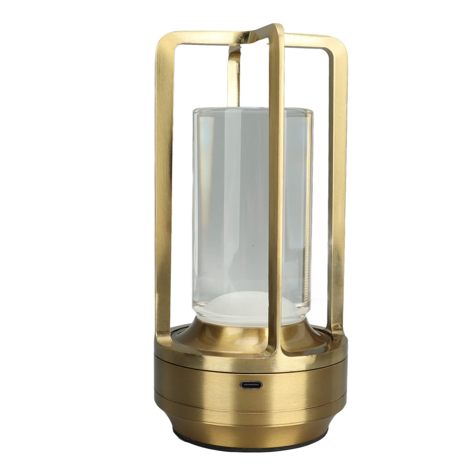 LYVQZPWLR LED Touch Bedside Table Lamp, Portable Cordless LED Table Lamp Gold 3 Color Stepless Dimmable Touch Rechargeable
