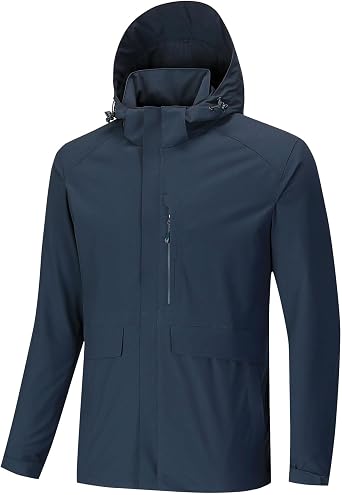 Lightweight Hooded Waterproof Windbreaker Mens mackintosh Mens Hiking Fishing Camping Windbreaker