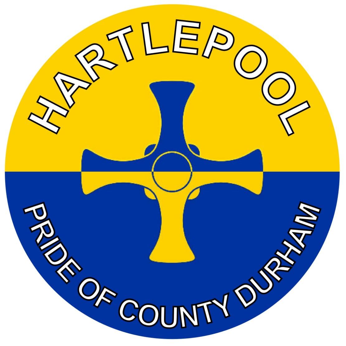 Hartlepool - Pride of County Durham - (Two Pack) 80mm Diameter Car Bumper Window Decal Sticker