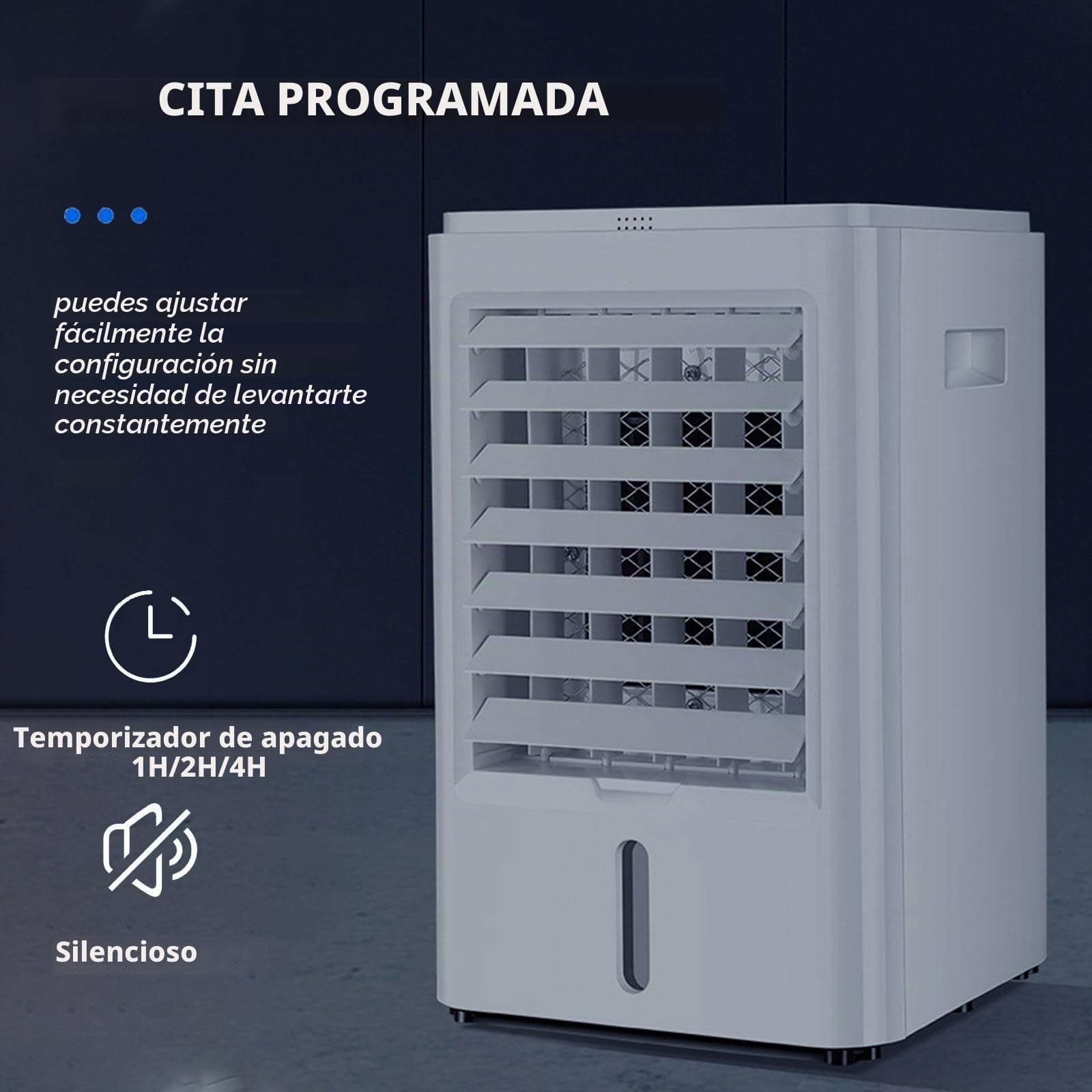 4L Aire Acondicionado Portatil con Mando, 4 en 1 Aire Acondicionado, 3 Velocidades, 3 Modos, Temporizador de 1/2/4H, Enfriador de Aire Portátil Interior,24V