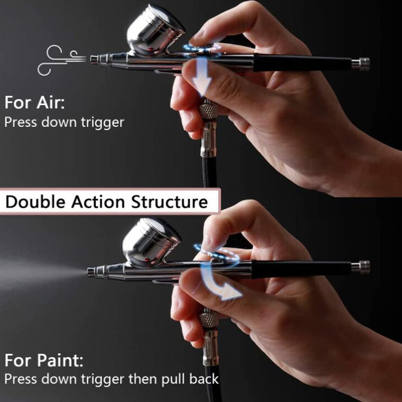 Airbrush Kit,Draadloze Airbrush Pistool Kit,Oplaadbare Handheld Airbrush Kit,Draagbare Dual Action Airbrush Make-Up Machine Kit,voor Taart