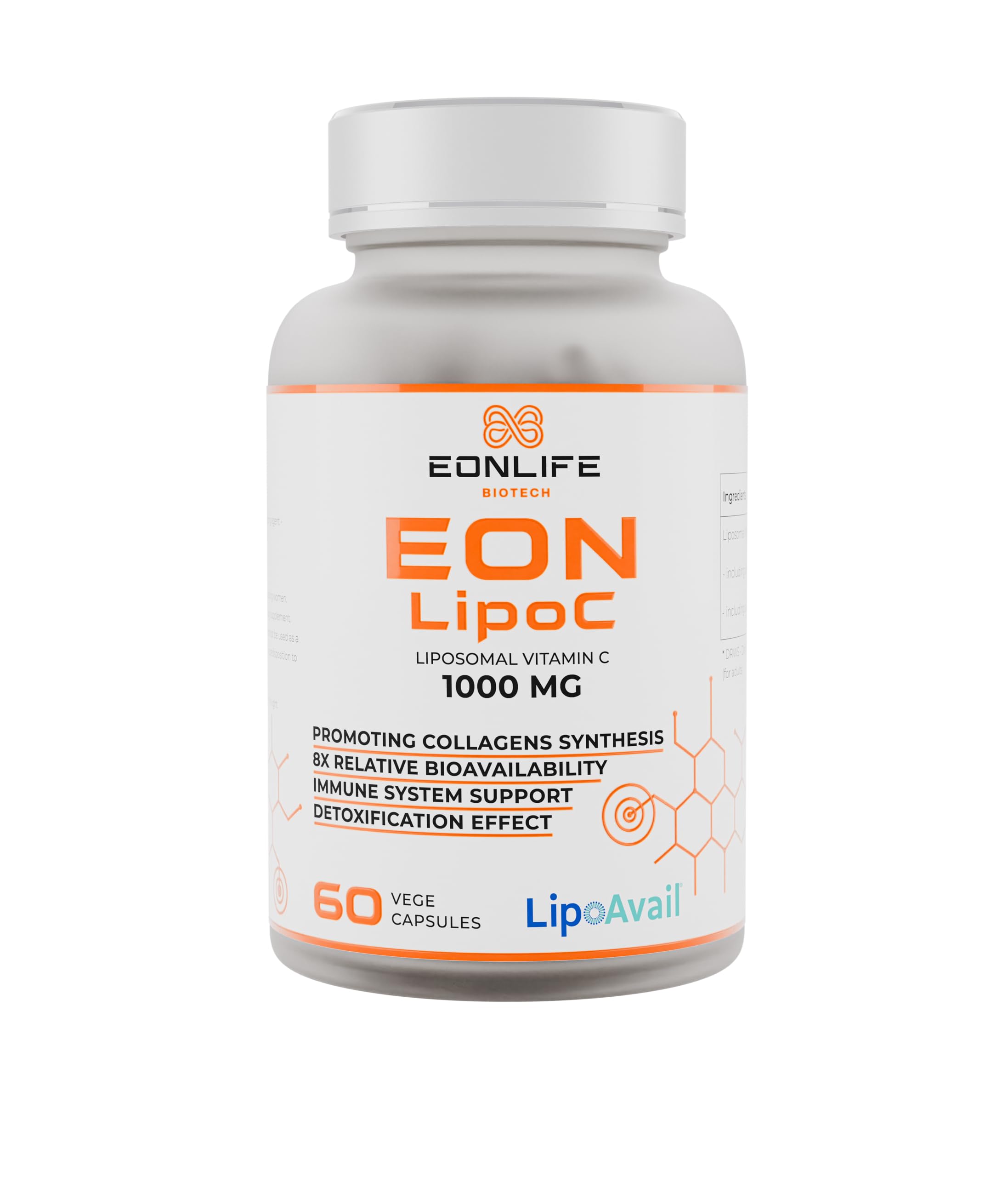 EON LipoC – Vitamina C Liposomal con Tecnología LipoAvail®, Pack de 3 Botes, 180 Cápsulas