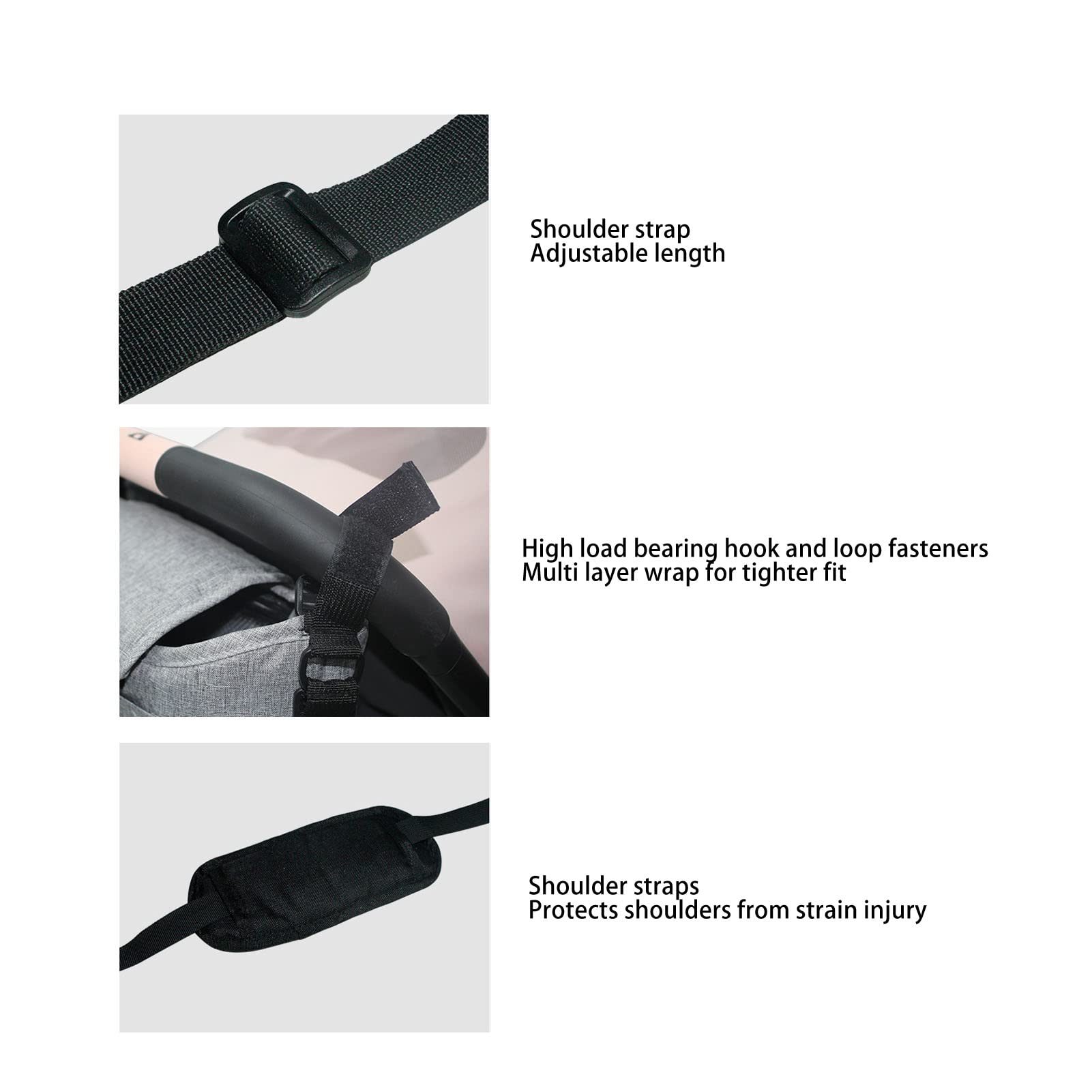 Kinderwagen Organizer Hängetasche - Große Aufbewahrungstasche Mit Snap-Verschluss, Rosa