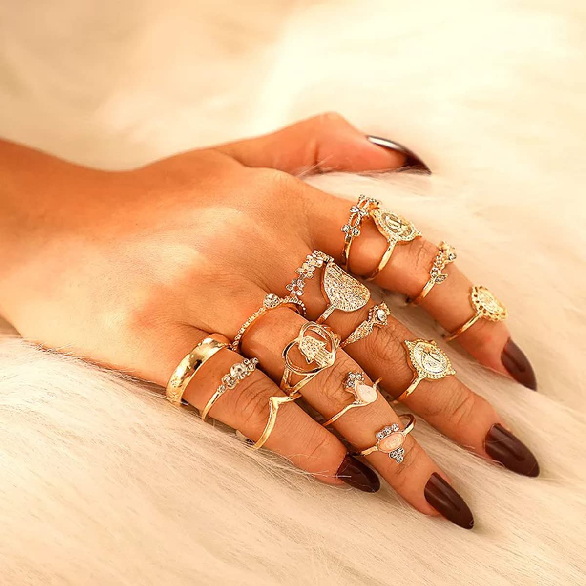 Contemporary Stackable Rings Set of 15