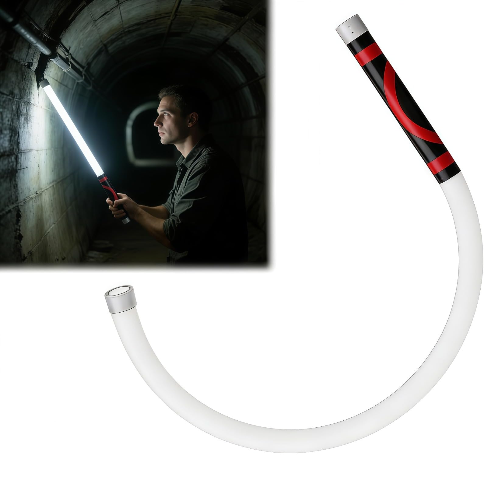 Lampe torche LED flexible, 3 modes de luminosité, lampe d'inspection mécanique pliable avec, outil d'éclairage automobile portable, pour véhicules tout-terrain, moteurs SUV et zones difficiles