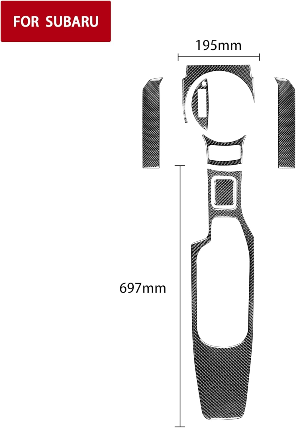 Carbon Fiber/Piano Black Interior Decor Cover Sticker Sporty Cockpit Refurbishment Trim Compatible with Subaru BRZ/Toyota 86 2017-2019 (Black Real Carbon Fiber, Shifter Set 7pc)