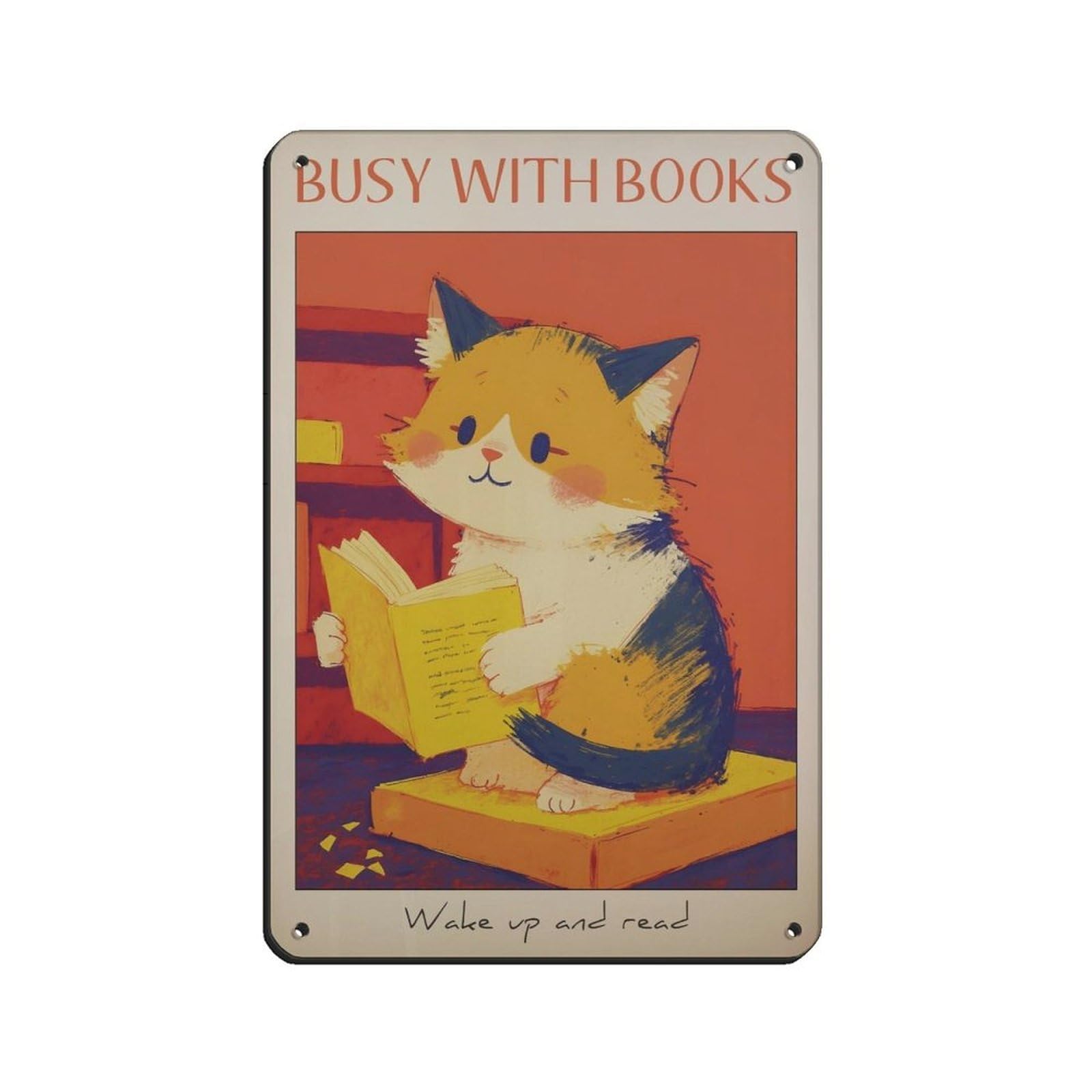 Children's Reading, Kids Reading Decor Tin Sign Vintage Metal Pub Club Cafe Bar Home Wall Art Decoration Poster Retro 8x12inch(20x30cm)