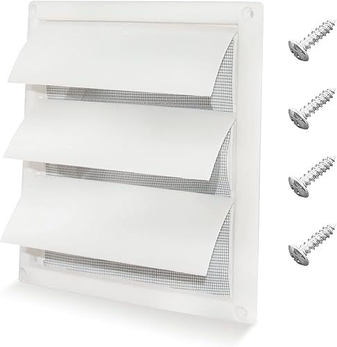 Beaquicy Cubierta de ventilación de secadora de 6 pulgadas con listones de 8 x 8 pulgadas, dimensiones exteriores para salida de campana de