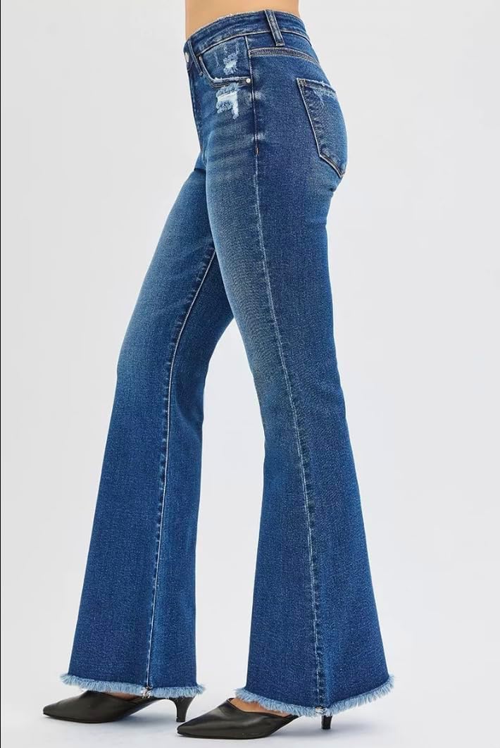 Risen High Rise Flare 32.5" Inseam Jeans- Ivory Gem