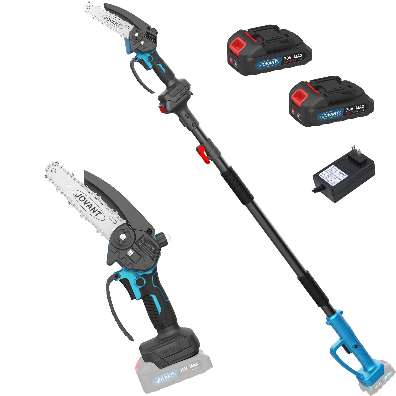 Jovant 6-Inch 2-in-1 Cordless Pole Saw