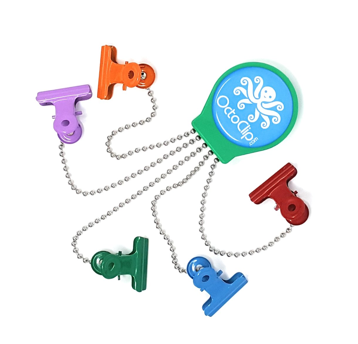 Refrigerator Magnet – Fridge Organizer Locker Magnet Green with Multicolored Clips, 1 Pack