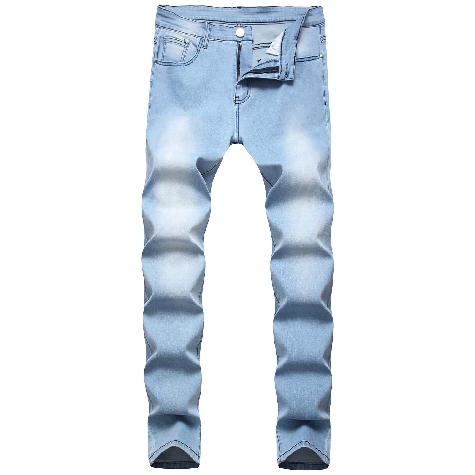 Skinny Stretch Jeans for Men Casual Regular Fit Straight Leg Denim Pants Classic Distressed Vintage Jean Trousers