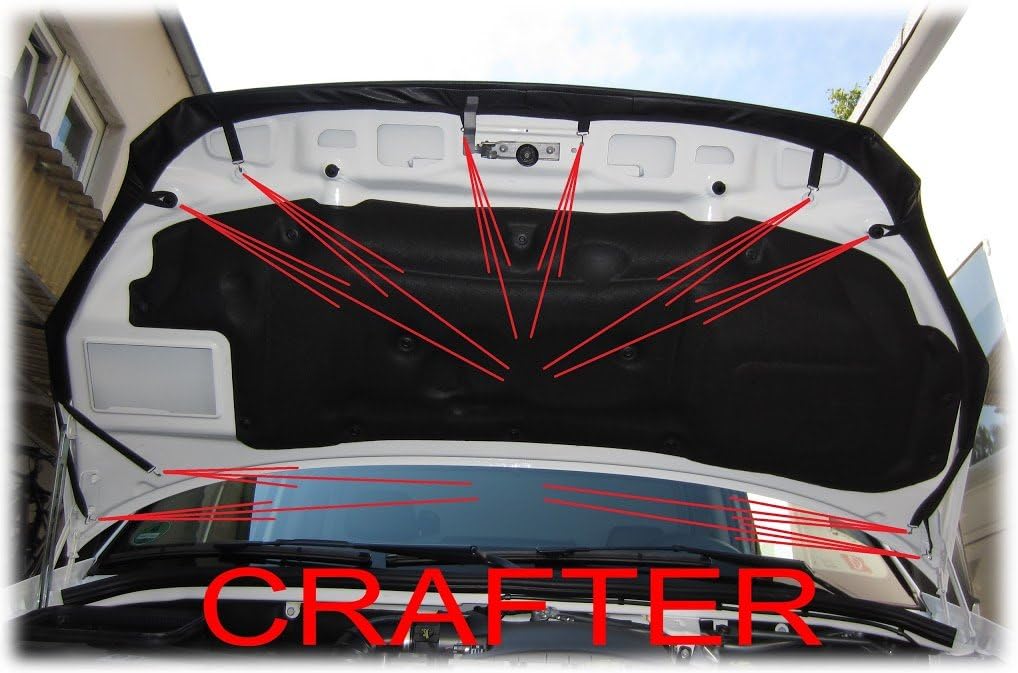 Hood Bra Front End Nose Mask Compatible with VW Volkswagen Crafter 2006-2016 Bonnet Bra STONEGUARD Protector Tuning