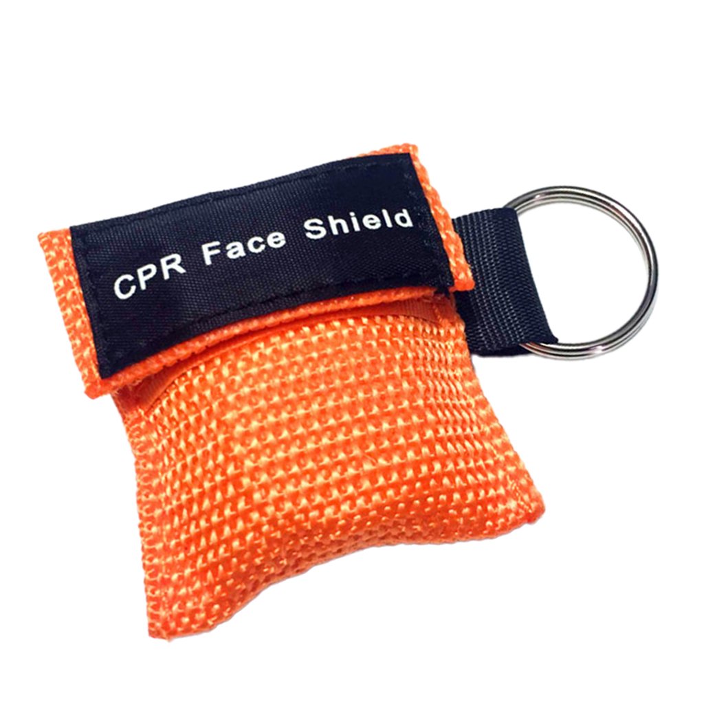 CLUB BOLLYWOOD CPR Mask Keychain Emergency Survial Rescue Face Shield for First Aid orange | Other Health & Life Science | Other Health & Life Science