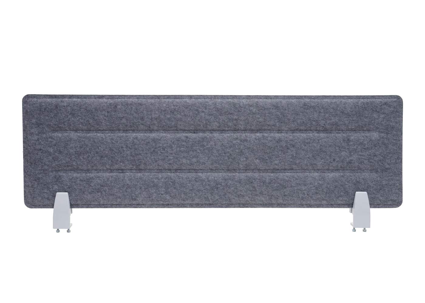 Cloison de table HWC-G76 avec clips tissu textile avec gaufrage 100x30cm gris