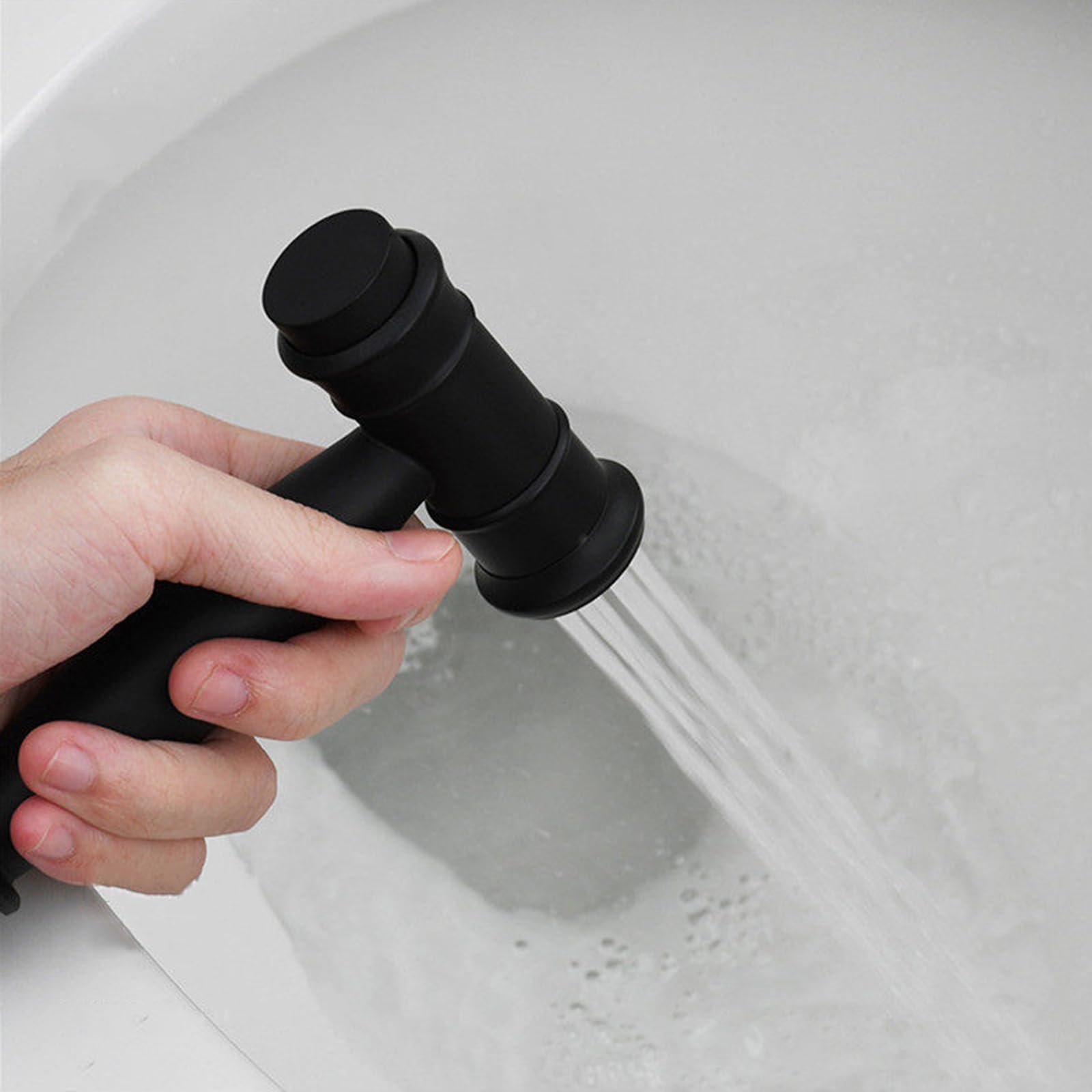 Bidet Portatil para Wc Modo Dual Ducha Bidet para Wc Agua Caliente Y Agua Fria Latón,Negro