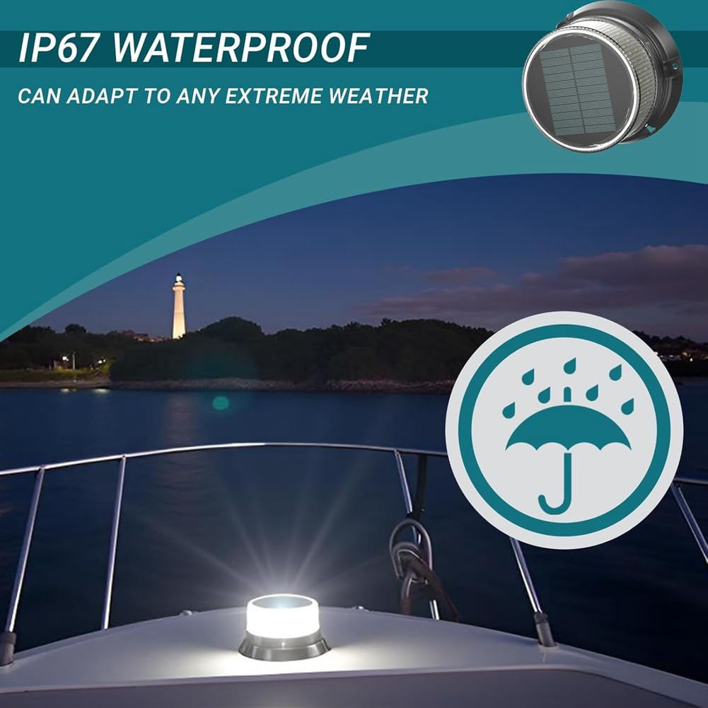 Solarbetriebene LED-Ankerlichter für Boote, Yachten, Marina-Dock-Sicherheitsblitzwarnlampen, Navigation