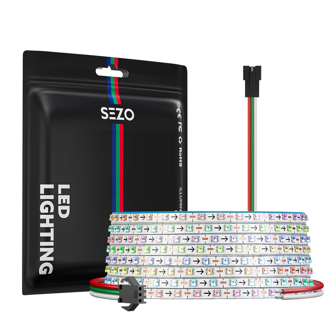 SEZO WS2812B IC 2.7mm Ultra Narrow RGB LED Strip 0807SMD 13.1FT