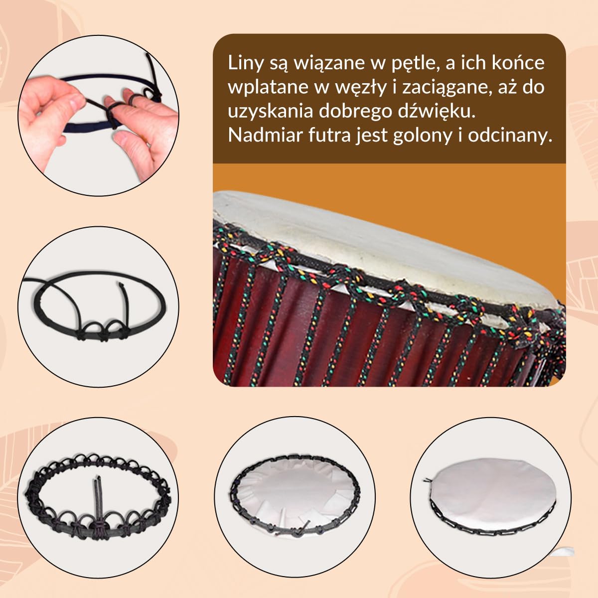 60cm profesjonalny bęben Djembe Bongo bęben Darbuka Art Super Sound styl afrykański