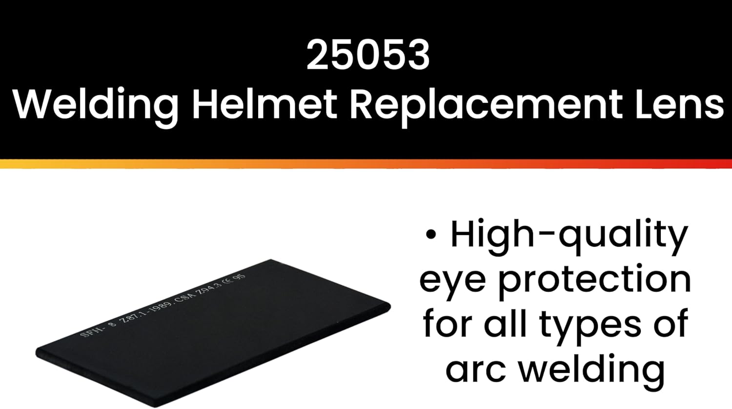 Hot Max 25053#8 Helmet Shade 2-Inch by 4-1/4-Inch Welding Helmet Replacement Lens