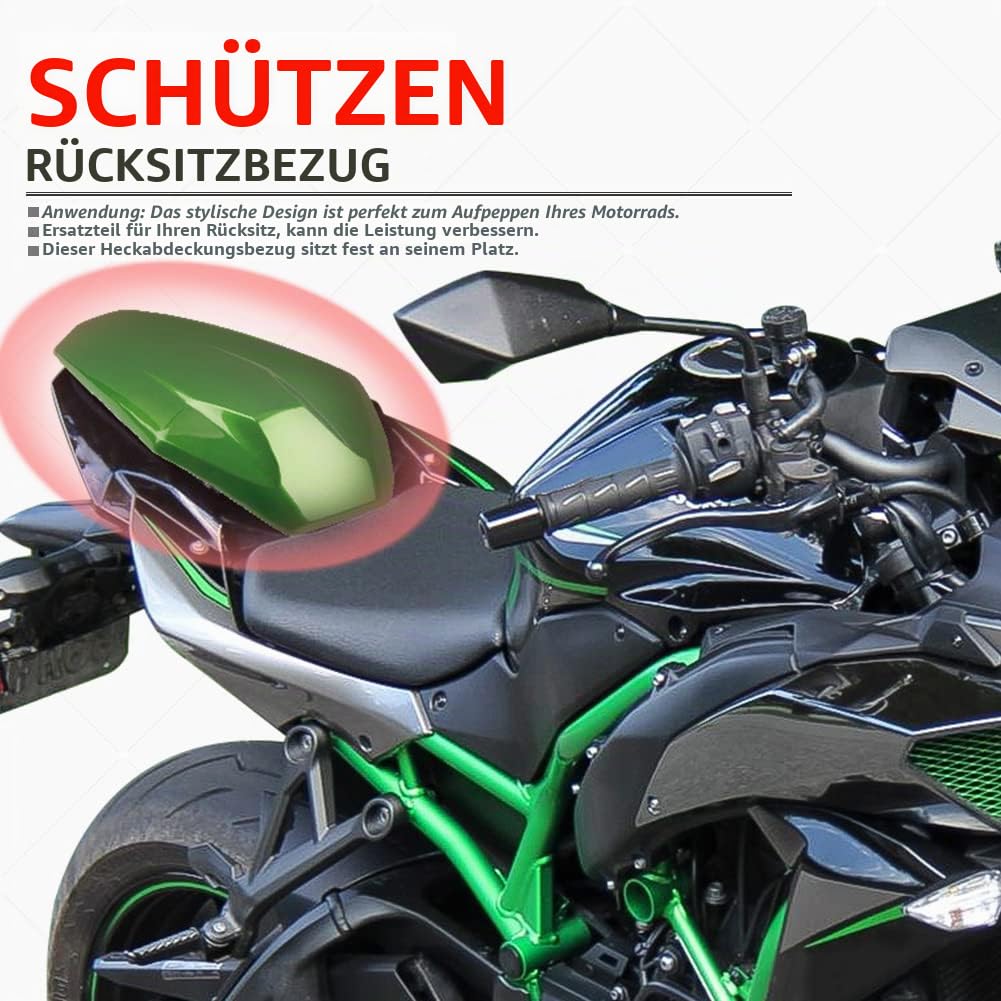 Motorrad Z900 Rücksitz Sozius Solo Sitzverkleidung Abdeckung Hart ABS Verkleidung Heckabschnitt Hinterhöcker für Z H2 H 2 (2020–2023) Z HS SE (2021–2023) Z 900 Z-900 (2017–2023) (Schwarz)