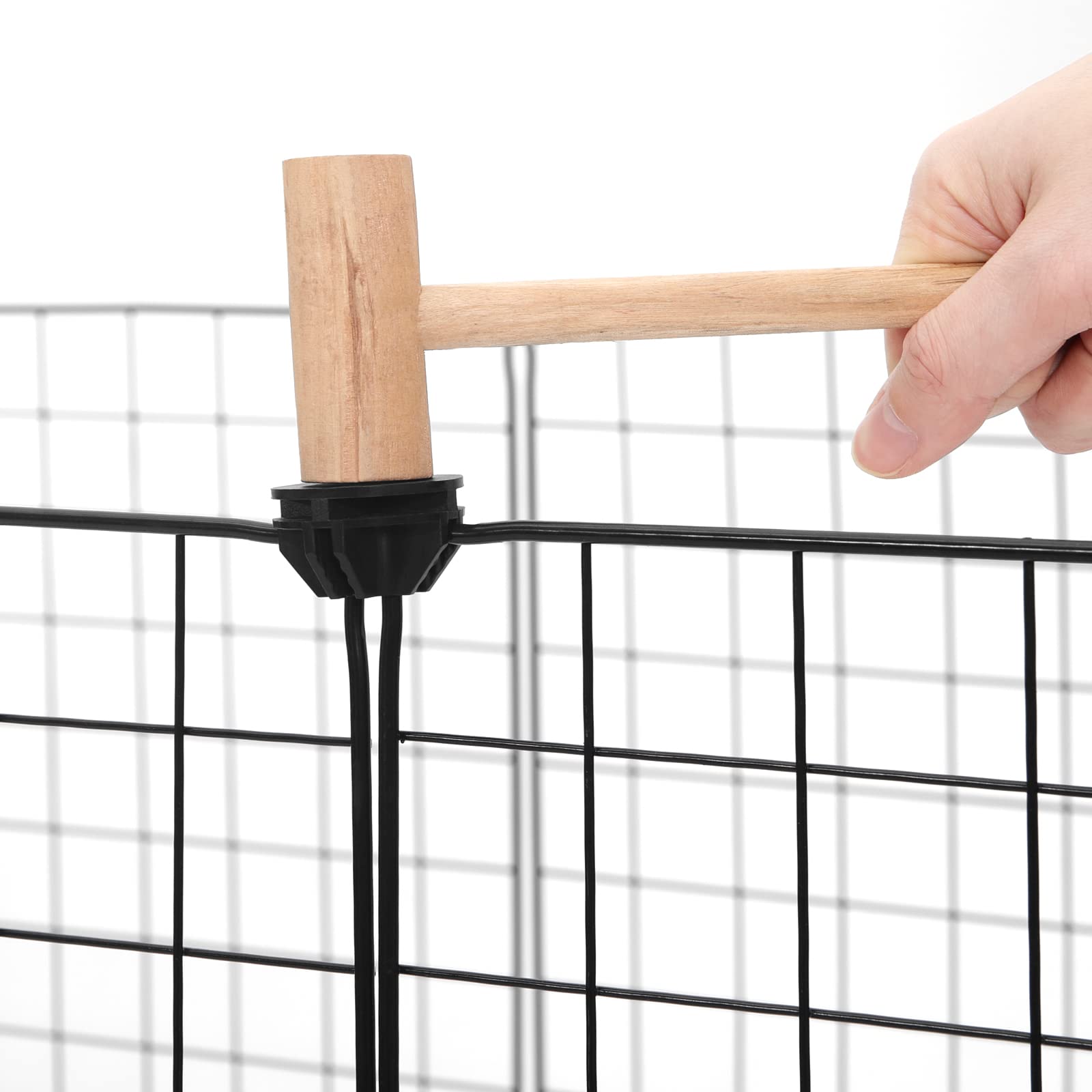 EUGAD Enclos Lapin, Parc Enclos Intérieur, DIY Parc pour Petits Animaux, Clapier Métallique Noir, Clôture Réglable, Lot de 12 Panneaux Grillagés pour Chiot, Cavia 142x72x36CM