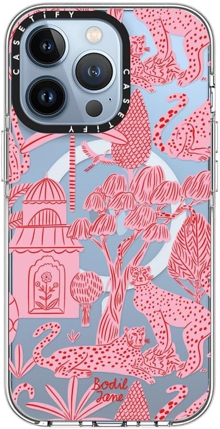 CASETiFY Clear iPhone 13 Pro Case [Not Yellowing / 6.6 ft. 3X Military Grade Drop Protection/Compatible with Magsafe] - Cheetah Paradise Pink - Clear - Image 2