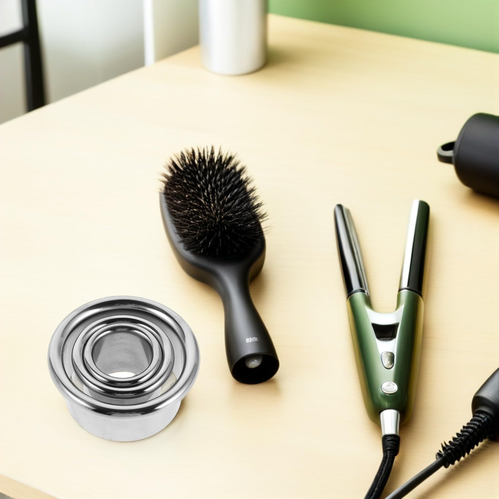 BESPORTBLE Soporte Organizador para Secador de Cabello de Acero Inoxidable Diseño Compacto y Forma de Tubo para Estación de Barbería o Salón