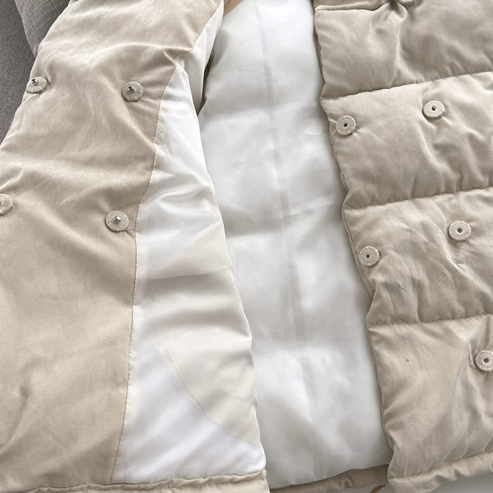 Donne Gilet Di Piumino,Gilet Da Donna Colletto Alla Coreana Gilet Di Transizione Allentato Nero Gilet Senza Maniche Gilet Trapuntato Gilet Imbottito Da Donna Elegante Gilet Imbottito Caldo Invernale