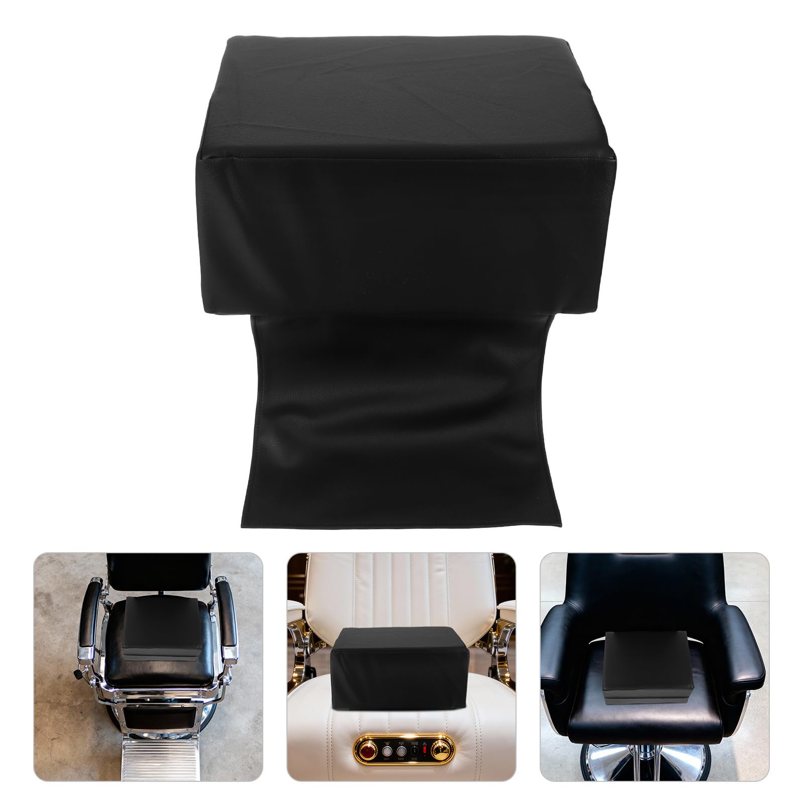 Cojín Elevador para Silla de Peluquería Infantil, Negro, Piel Sintética