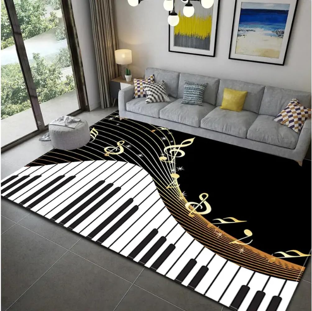 Tapis musical style rock de 100x160cm pour dynamiser l'ambiance d'une chambre d'ado ou d'un salon