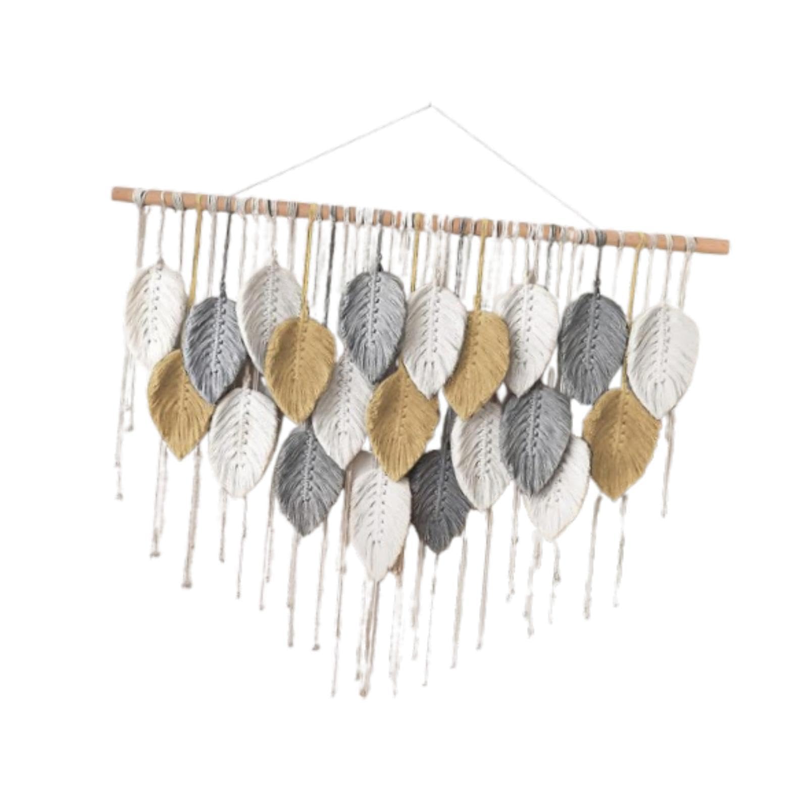 Tapiz de Macramé con Borlas para Decoración de Espacios, Murales Decoración para el Hogar salón, Dormitorio, Cocina, Estilo a, 21 Hojas