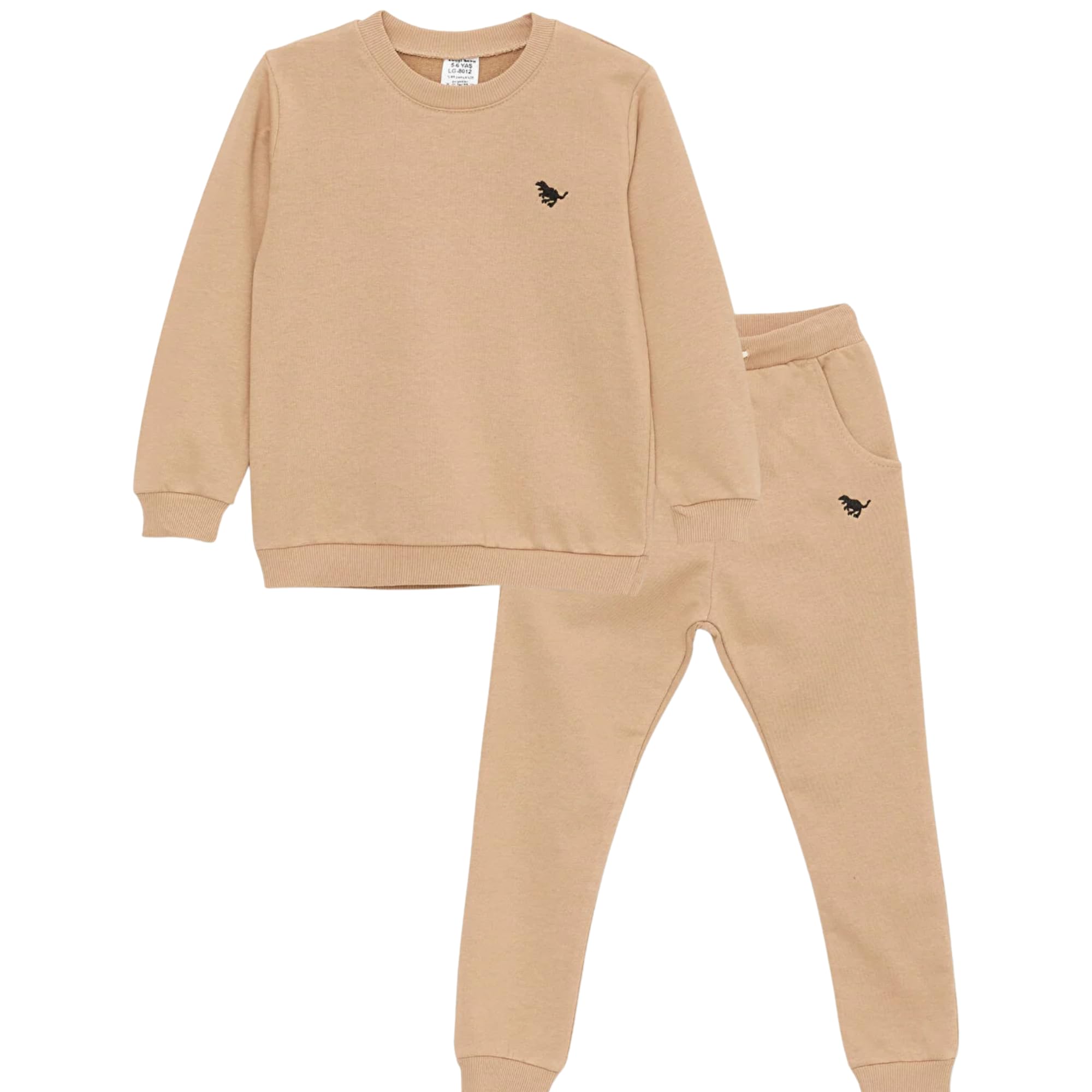 deiko Set di vestiti per bambini e bambine, unisex, 100% cotone, per bambini, maglietta e pantaloni, 2 pezzi, maglia a maniche lunghe e pantaloni con tasche