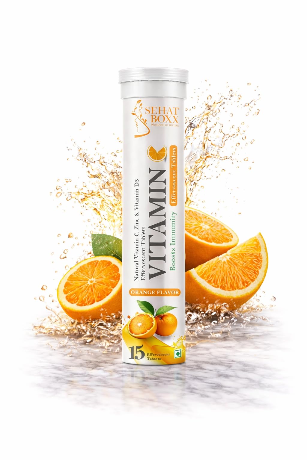 Vitamin C + Zinc + Vitamin D3 Effervescent Tablets – Immunity Booster | Refreshing Orange Flavor | Fast Absorption Formula (15 Tablets)-image-22