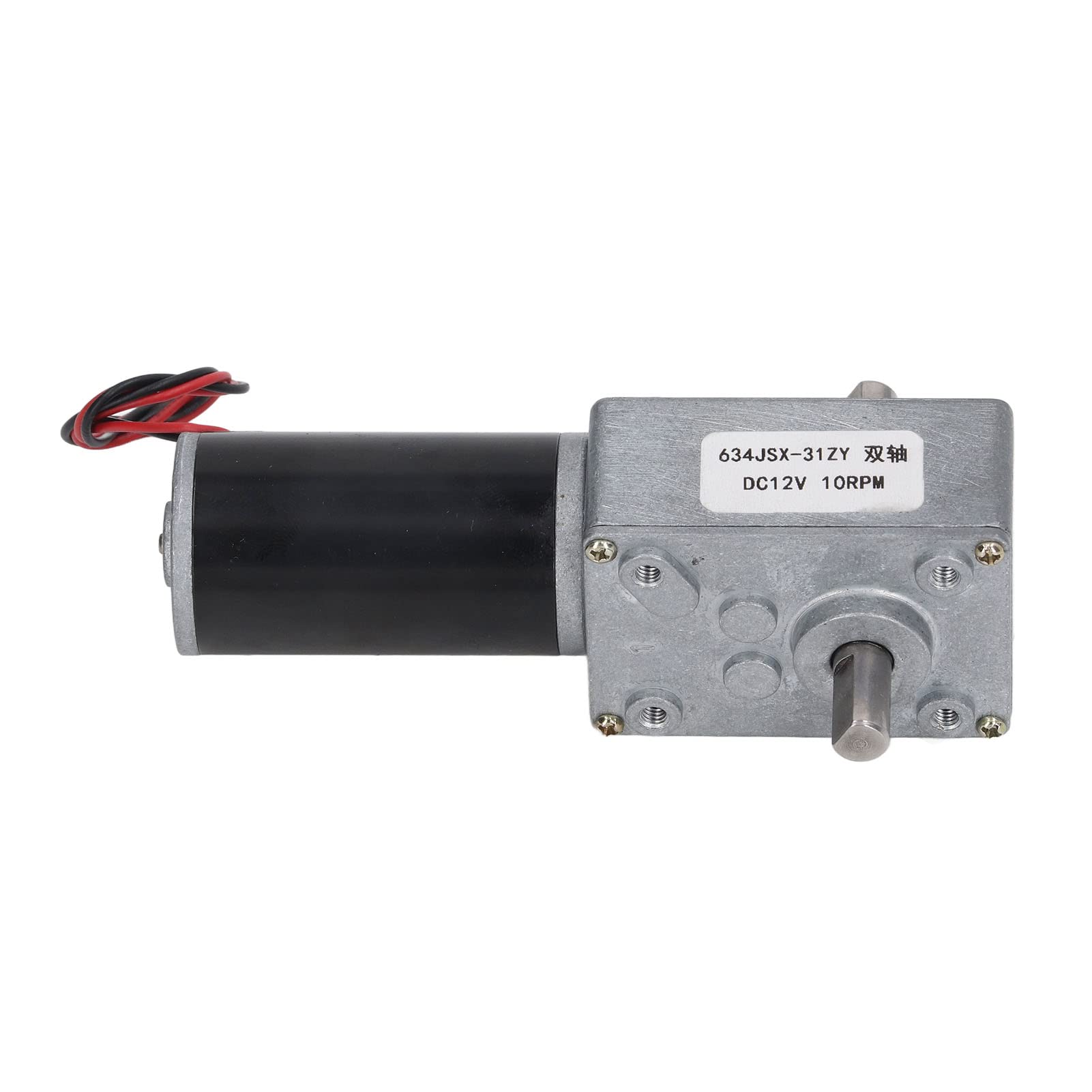 Motoriduttore a Vite Senza Fine Autobloccante DC 12V Doppio Albero Riduttore Velocità CW CCW 10 giri/min