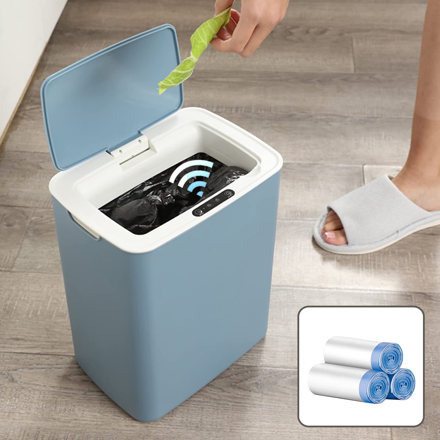 Automatic Bathroom Trash Cans with Lids, 3 Gallon Touchless