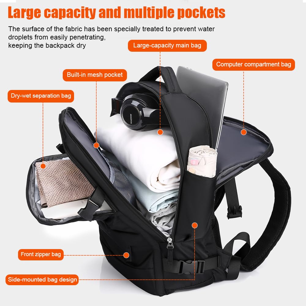 smallrun Mochila Viaje Cabina Avion 40x20x25 Mochila Cabina para Ryanair Maletas De Viaje Cabina Mochilas Mochila De Viaje Cabina 20L con Orificio De Carga Y Bolsillo